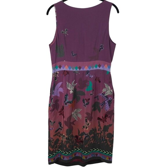 Heyhoe Anthropologie Womens Silk Sleeveless Dress With‎ Butterfly Print Size 6 - Picture 6 of 8